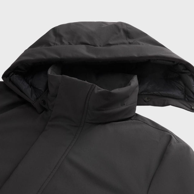 Woolrich Men's Stretch Nylon Jacket With Padding And Removable Hood Black