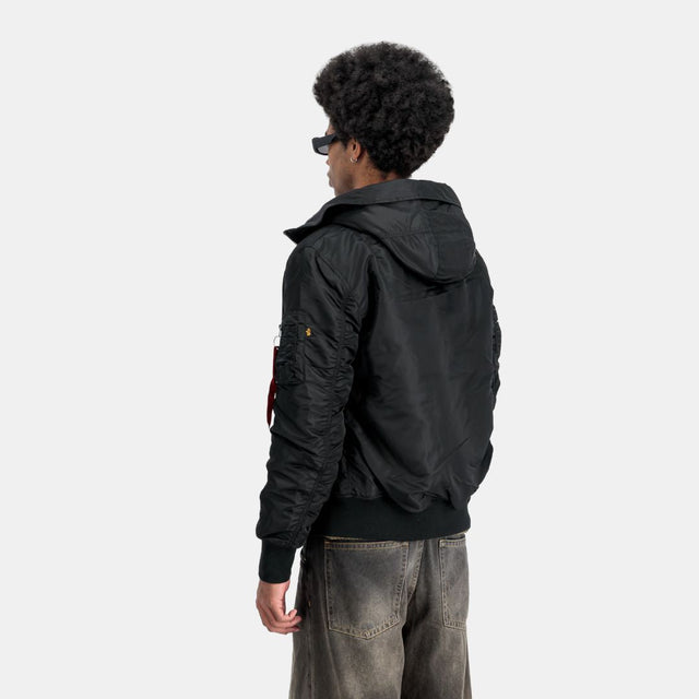 Alpha Industries MA-1 Hooded Bomber Jacket Black