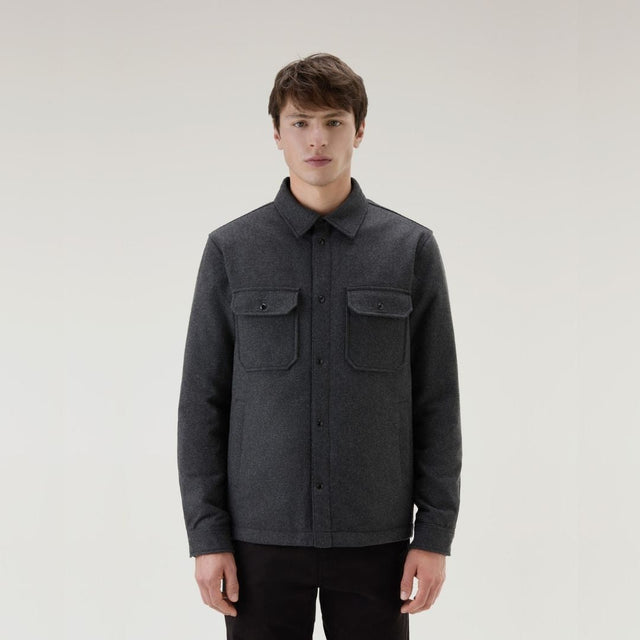Woolrich Alaskan Wool Overshirt Men's Charcoal Melange