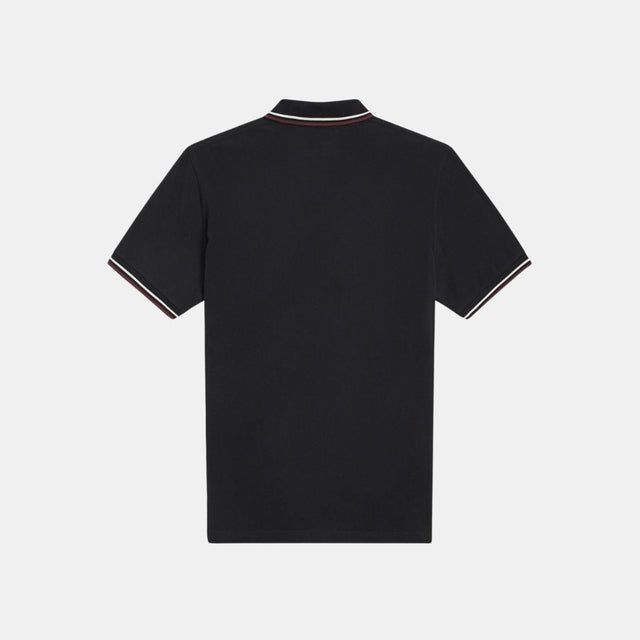 Fred Perry Polo M12 Black Ecru & Oxblood