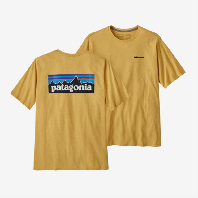 Patagonia Men's P-6 T-Shirt Logo Responsibili-Tee Surfboard Yellow