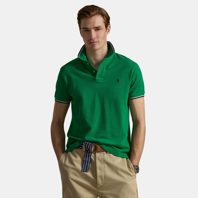 Polo Ralph Lauren Custom Slim Fit Mesh Polo Shirt Green