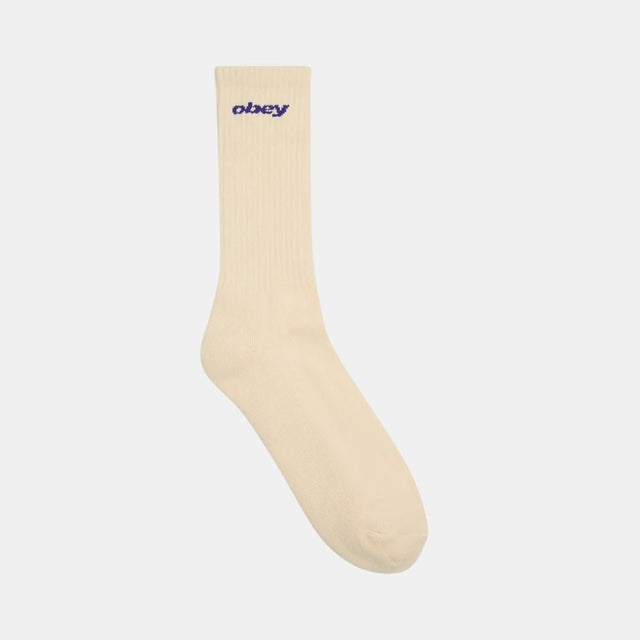 Obey Sports Logo Socks Unbleached