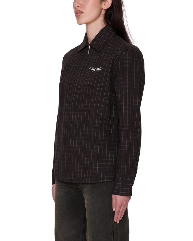 Obey Dana Shirt Jacket Brown Multi
