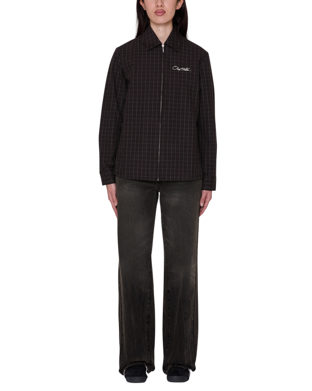 Obey Dana Shirt Jacket Brown Multi