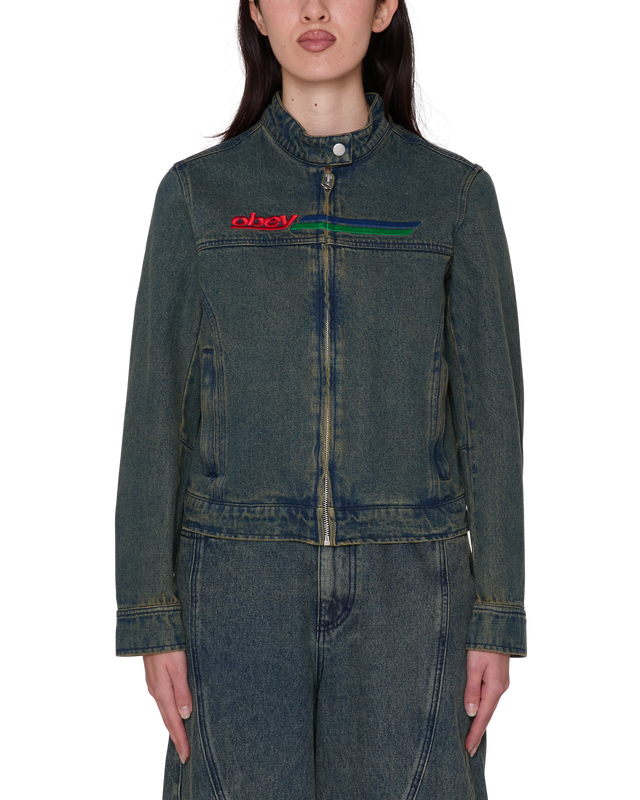 Obey Rove Moto Jacket Yellow Tint Wash