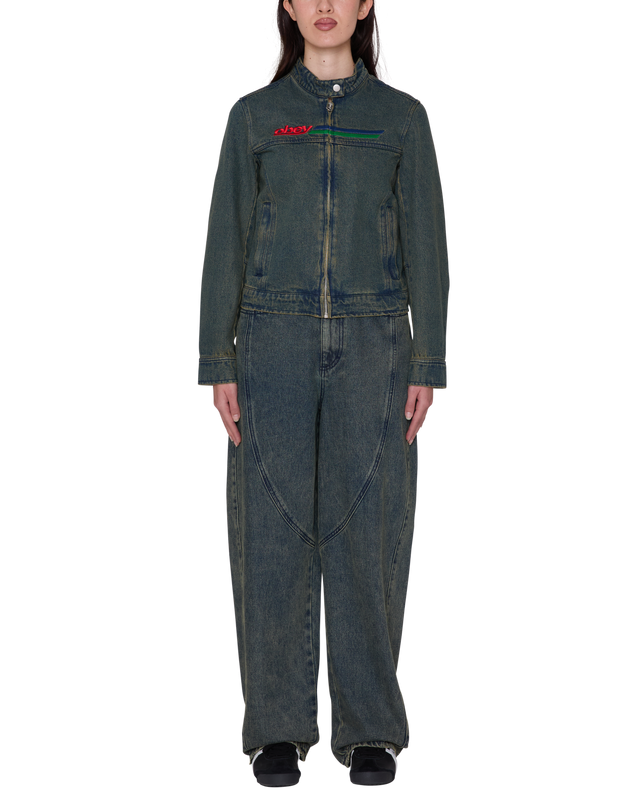 Obey Rove Moto Jacket Yellow Tint Wash