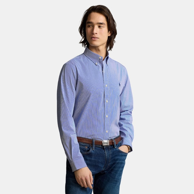 Polo Ralph Lauren Custom Fit Stretch Poplin Shirt Blue