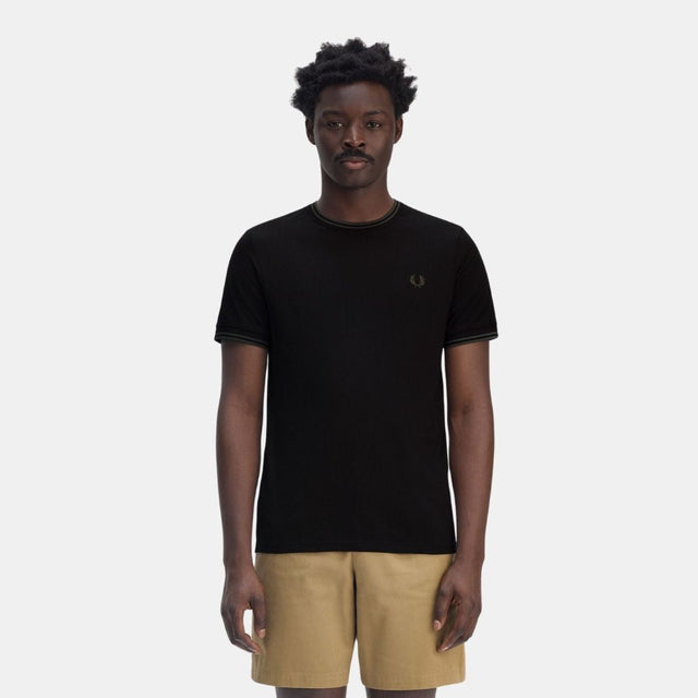 Fred Perry T-Shirt Twin Tipped Black & Court Green