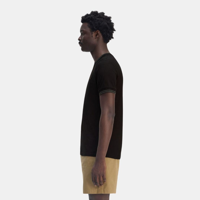 Fred Perry T-Shirt Twin Tipped Black & Court Green