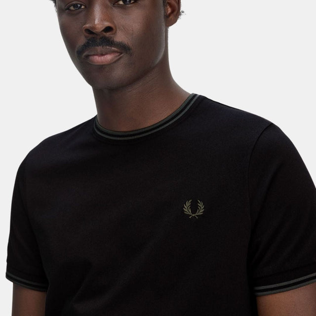 Fred Perry T-Shirt Twin Tipped Black & Court Green