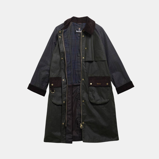 Barbour Checked Kirklees Wax Jacket Olive
