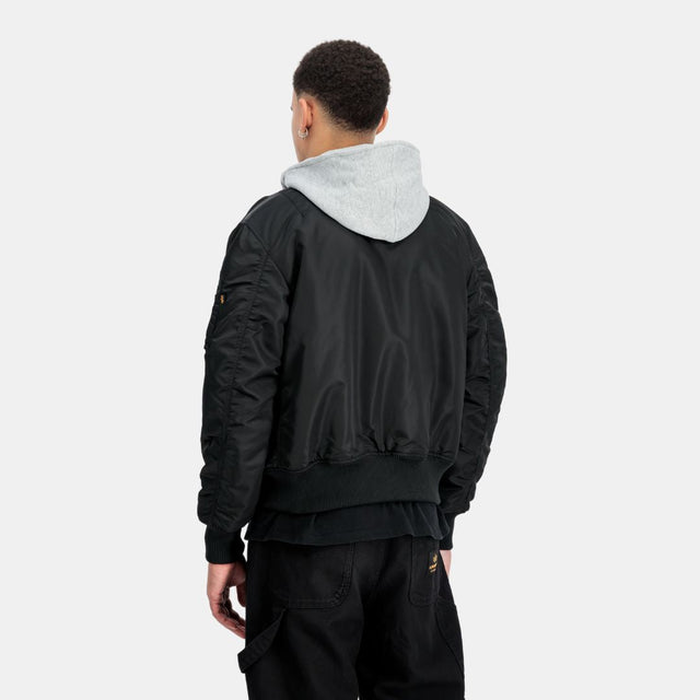 Alpha Industries MA-1 D-Tec Sleeve Embroidery Bomber Jacket Black/Grey