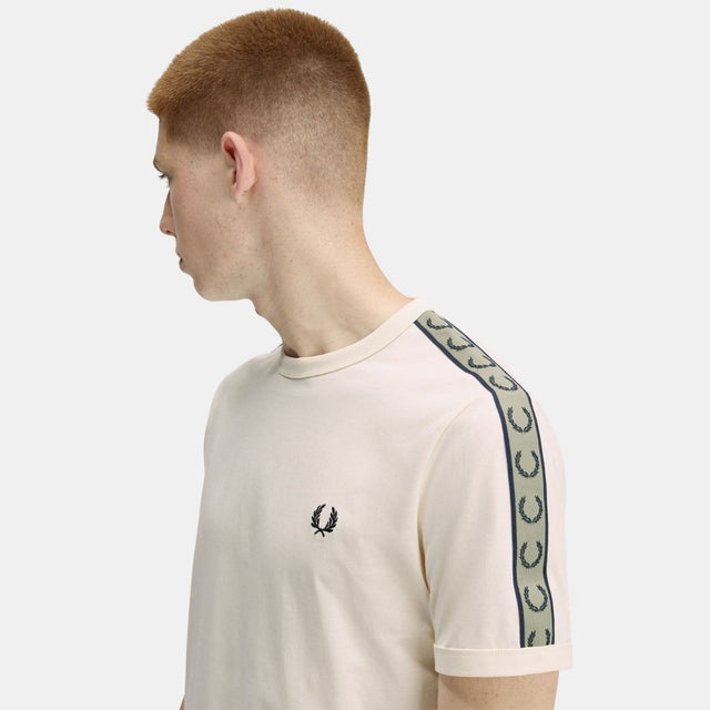 Fred Perry Contrast Tape Ringer Ecru/Navy