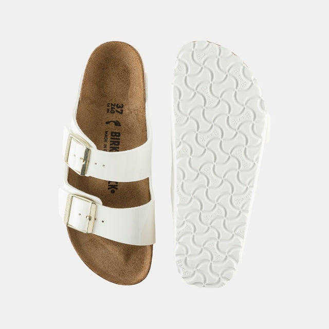 Birkenstock Arizona Birko-Flor Enamel Women's Patent White