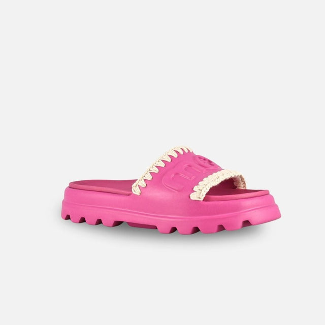 Mou Eva Sandal One Piece Slide Fuxia Floral