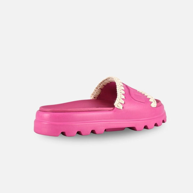 Mou Eva Sandal One Piece Slide Fuxia Floral