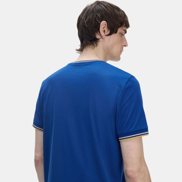 Fred Perry T-Shirt Twin Tipped Shaded Cobalt & Oatmeal
