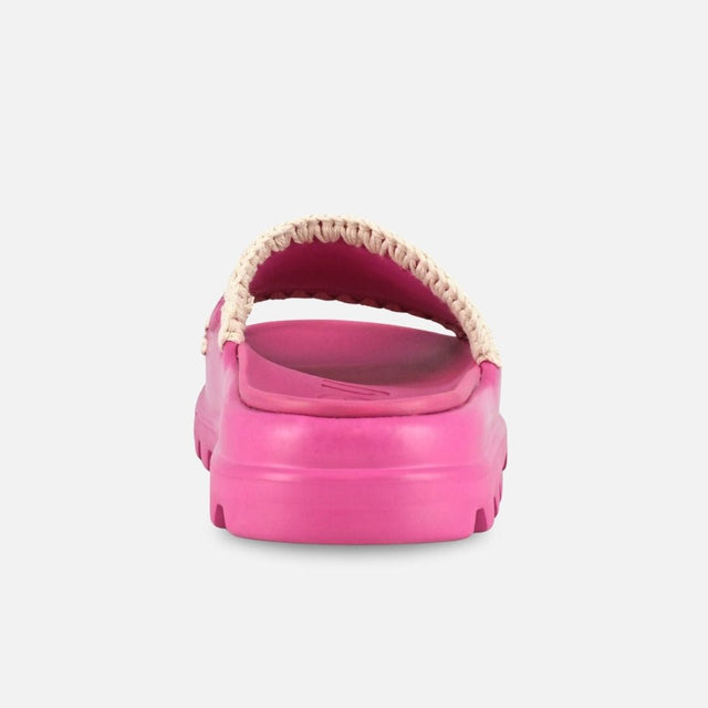 Mou Eva Sandal One Piece Slide Fuxia Floral