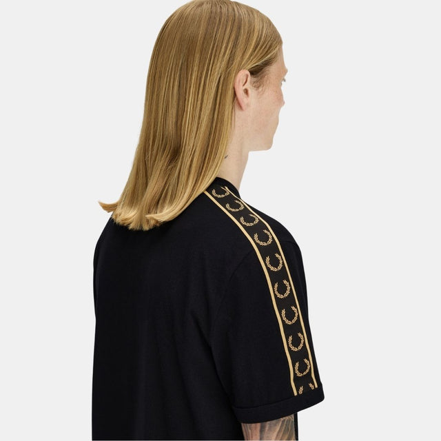Fred Perry Contrast Tape Ringer Black/Champagne