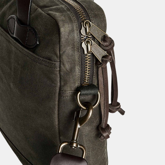 Filson Tin Cloth Compact Briefcase Otter Green