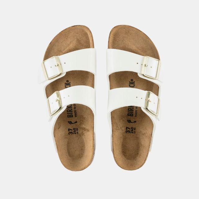 Birkenstock Arizona Birko-Flor Enamel Women's Patent White