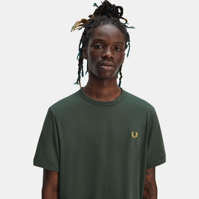 Fred Perry Ringer T-Shirt Court Green