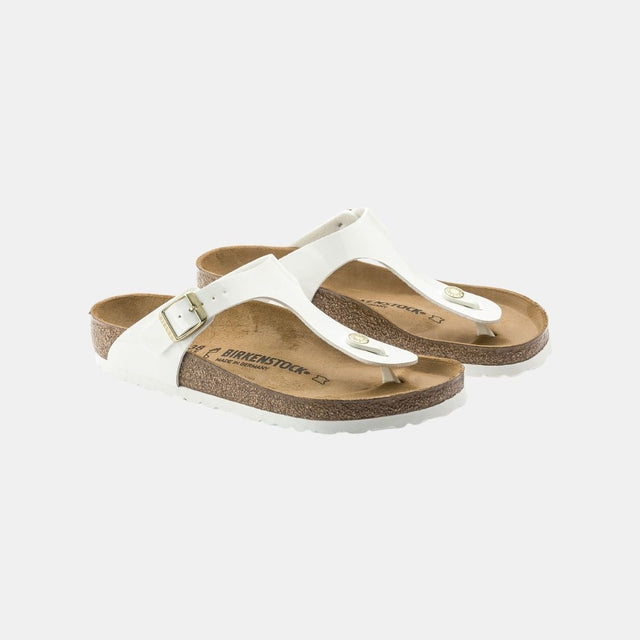 Birkenstock Gizeh Birko-Flor Enamel Women's Patent White