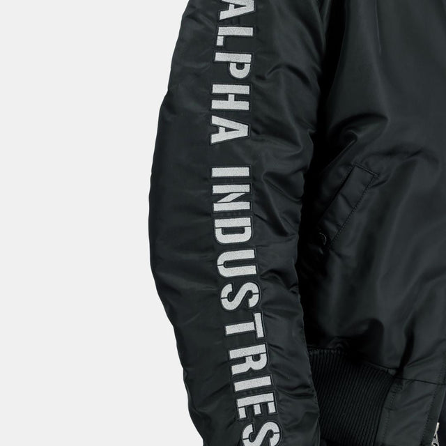 Alpha Industries MA-1 D-Tec Sleeve Embroidery Bomber Jacket Black/Grey