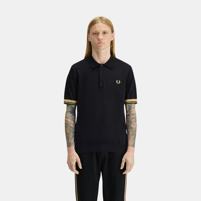 Fred Perry Contrast Cuff Black/Champagne