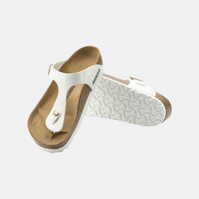 Birkenstock Gizeh Birko-Flor Enamel Women's Patent White