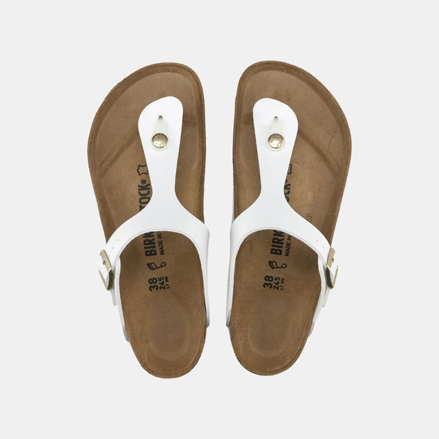 Birkenstock Gizeh Birko-Flor Enamel Women's Patent White