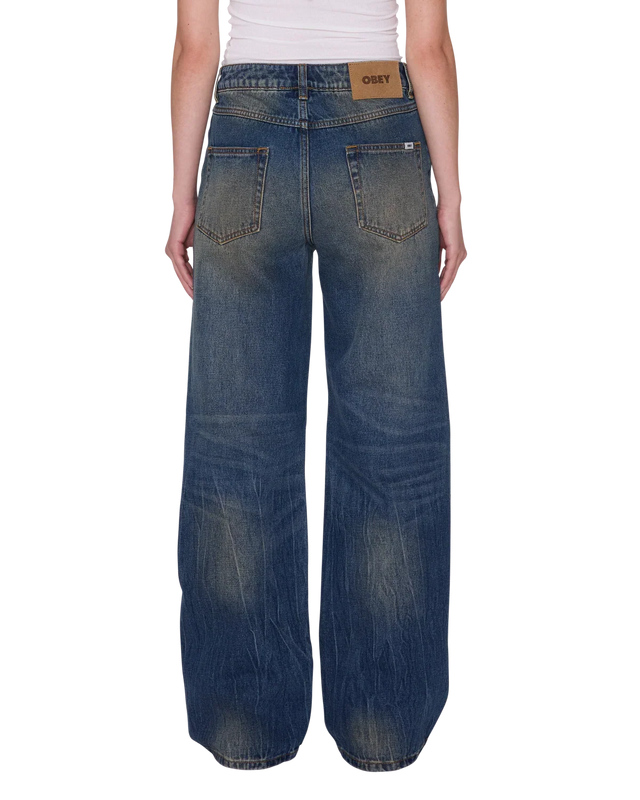 Obey Elara 5 Pocket Denim Oil Stained Wash