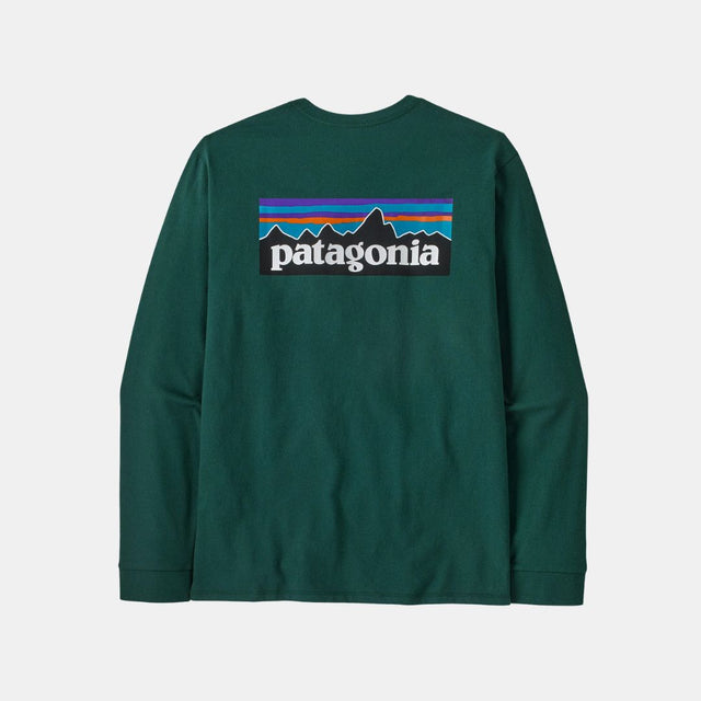 Patagonia Men's Long-Sleeved P-6 Logo Responsibili-Tee Cascade Green