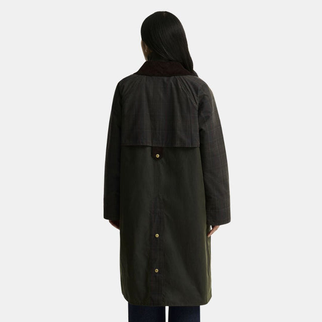Barbour Checked Kirklees Wax Jacket Olive