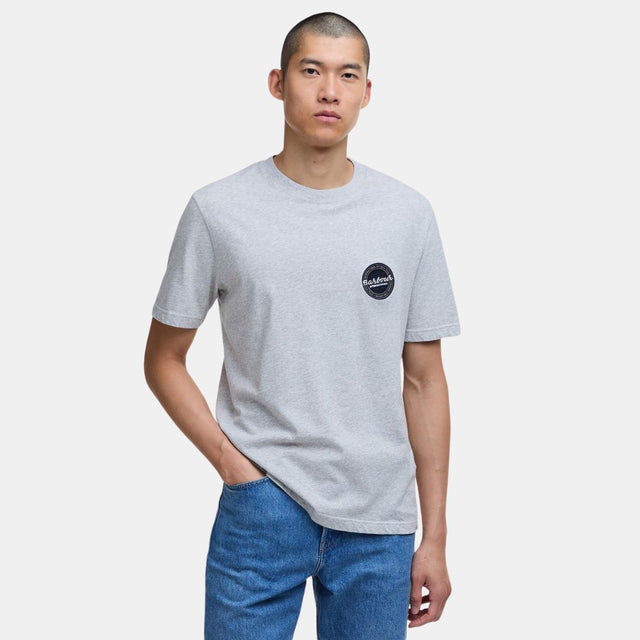 Barbour International Apleton Graphic T-Shirt Grey Marl