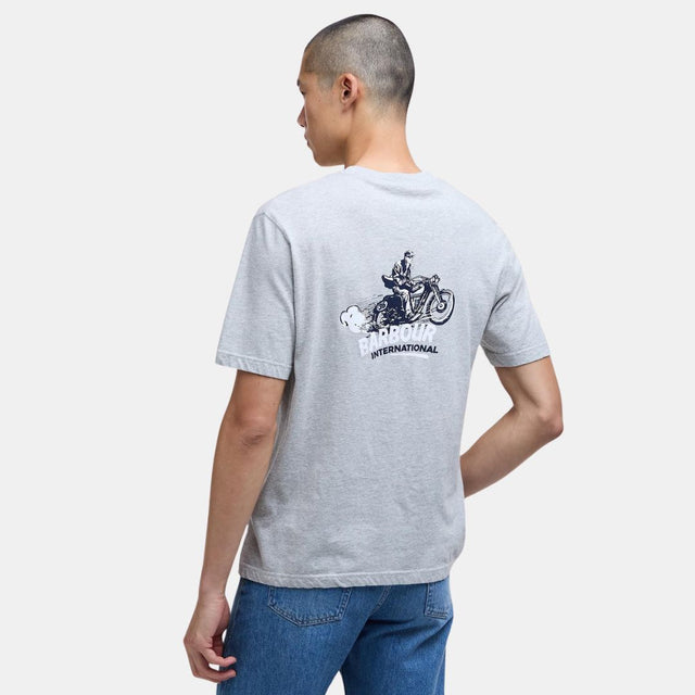 Barbour International Apleton Graphic T-Shirt Grey Marl