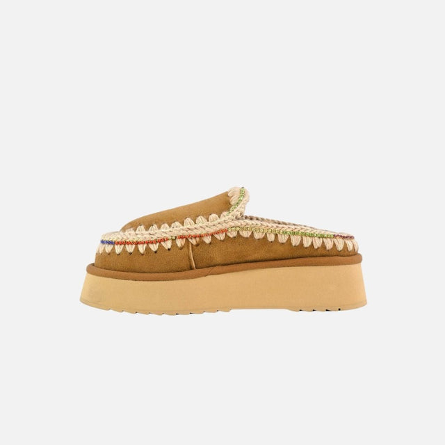 Mou Clog Eskimo Platform Rhinestones Cognac