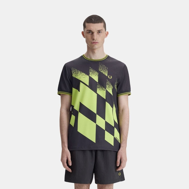 Fred Perry Tennis Printed T Shirt Anchor Grey