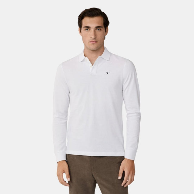 Hackett London Slim Fit Logo Ls Optic White