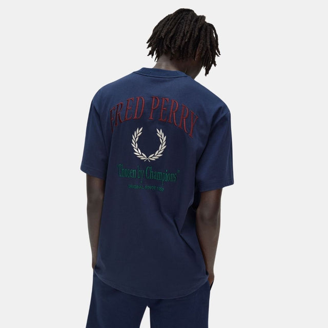 Fred Perry Embroidered T-Shirt Tennis Blue