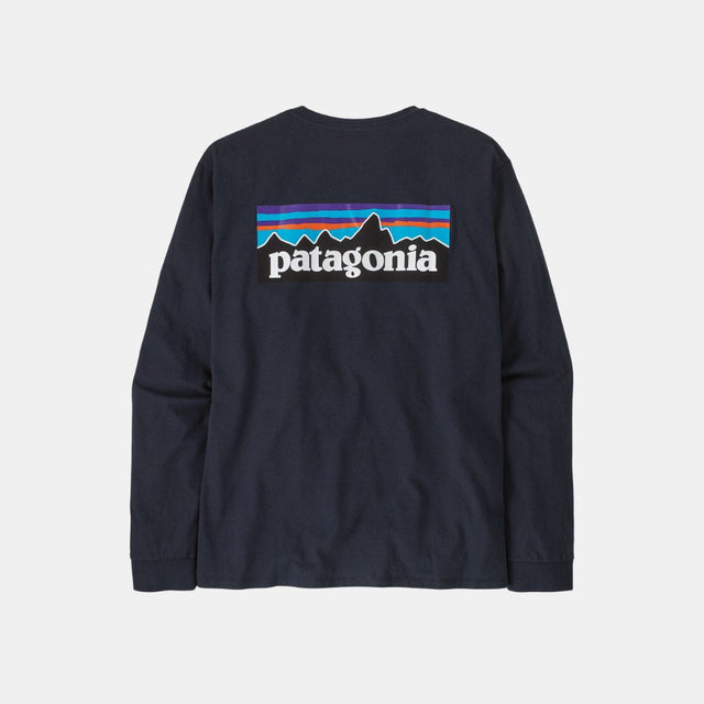 Patagonia Men's Long-Sleeved P-6 Logo Responsibili-Tee New Navy
