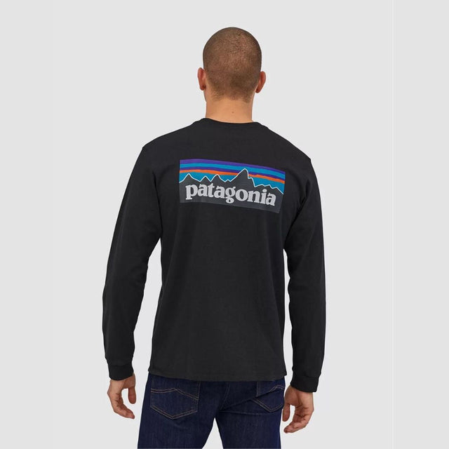Patagonia Men's Long-Sleeved P-6 Logo Responsibili-Tee T-Shirt Black