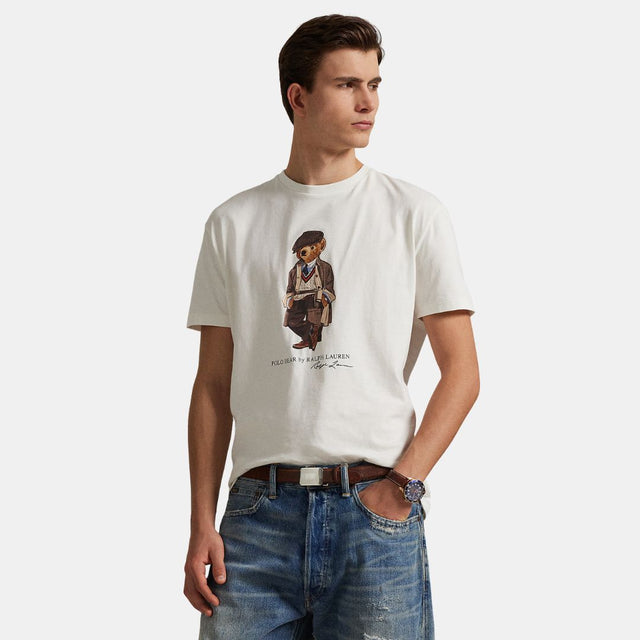Ralph Lauren Custom Slim Fit Polo Bear Jersey T-Shirt White