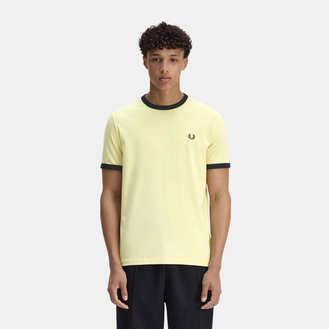 Fred Perry Ringer T-Shirt Yellow-Navy