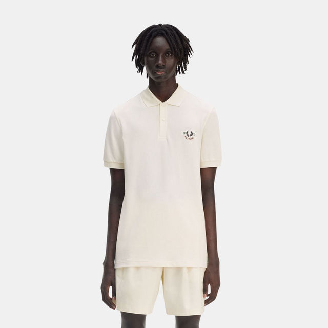 Fred Perry Embroidered Polo Shirt Ecru