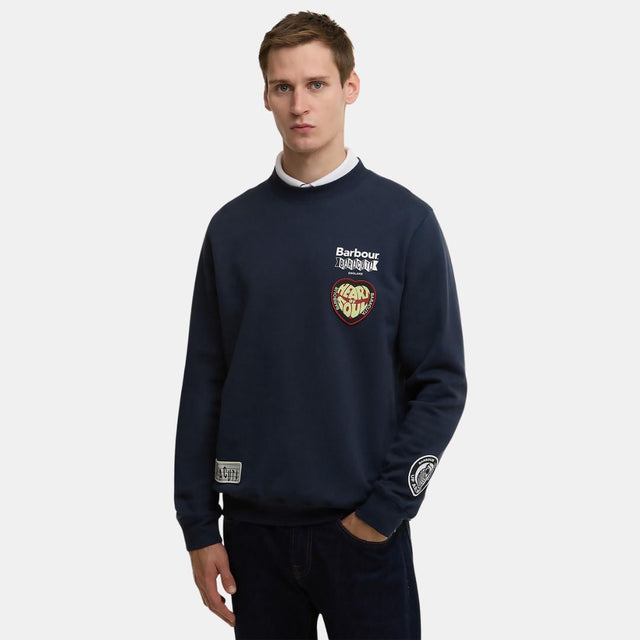 Barbour x Baracuta Northern Crew Neck Cotton Fleece Navy