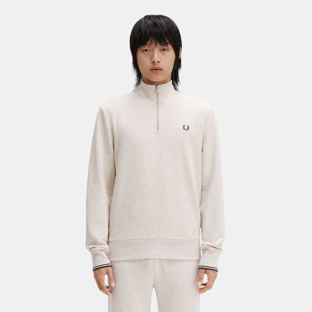 Fred Perry Half Zip Sweatshirt Porridge Marl