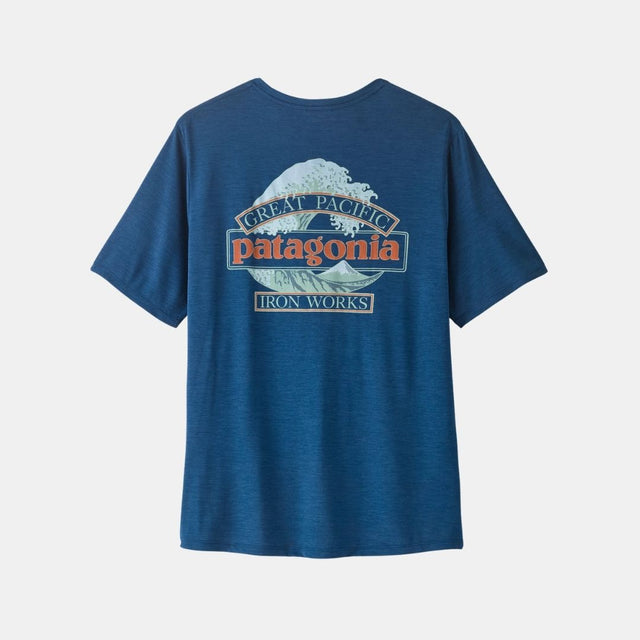 Patagonia Men's Cap Cool Daily Shirt Great Waves Clement Blue Light Clement Blue XDye