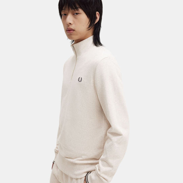 Fred Perry Half Zip Sweatshirt Porridge Marl